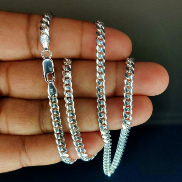 925 Sterling Silver Basic Miami Cuban Chain 4.10mm - CH650 - Picture 1 of 3